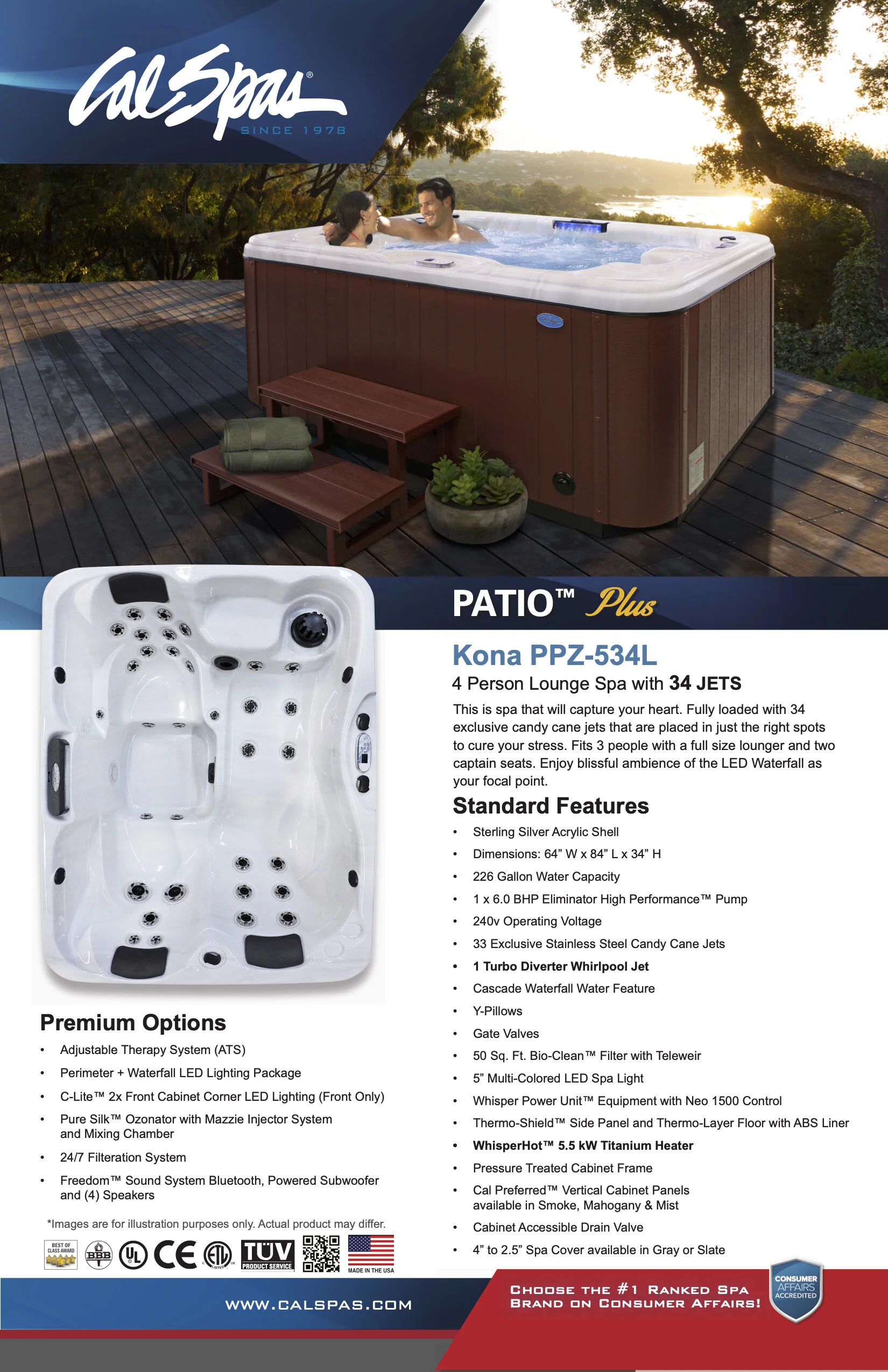 Cal Spa KONA PLUS PPZ-534L — Hot Tubs, BBQs & More